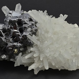 Twinned Galena, Quartz, Pyrite