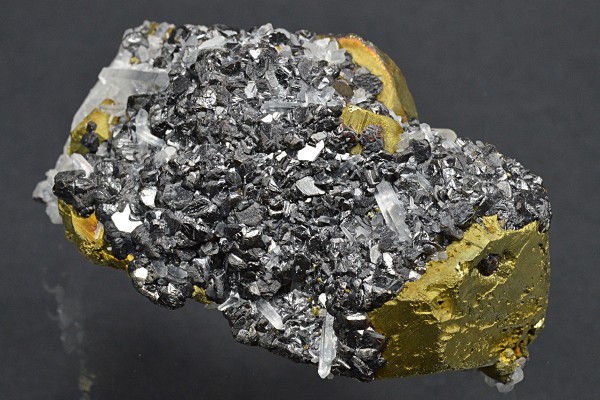 Sphalerite with Quartz inclusions set on Chalcopyrite