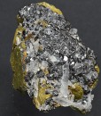 Sphalerite with Quartz inclusions set on Chalcopyrite