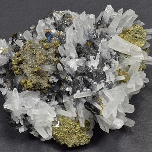 Iridescent Chalcopyrite, Sphalerite, Bi-terminated Quartz, Calcite