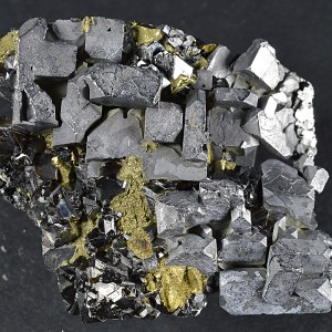 Skeletal Galena, Sphalerite, iridescent Chalcopyrite