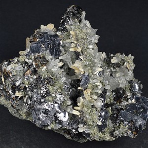 Melted habit Galena, Sphalerite, Quartz