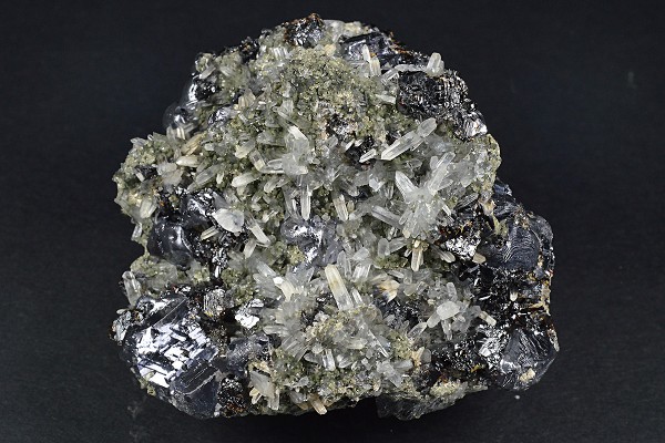 Melted habit Galena, Sphalerite, Quartz