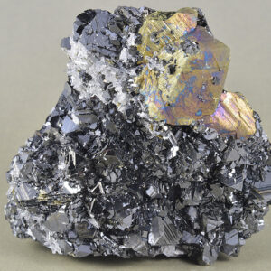 Truncated Sphalerite, Iridescent Chalcopyrite, Quartz