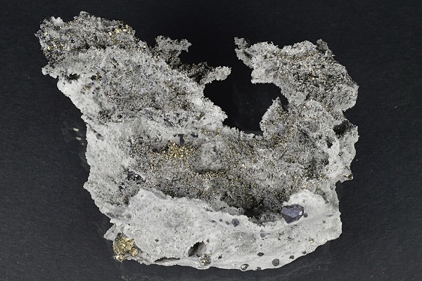 Calcite, Galena, Quartz, Pyrite - floater