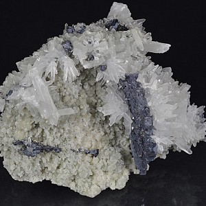 Thin Galena plate, Quartz, Calcite, Sphalerite