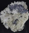 Thin Galena plate, Quartz, Calcite, Sphalerite