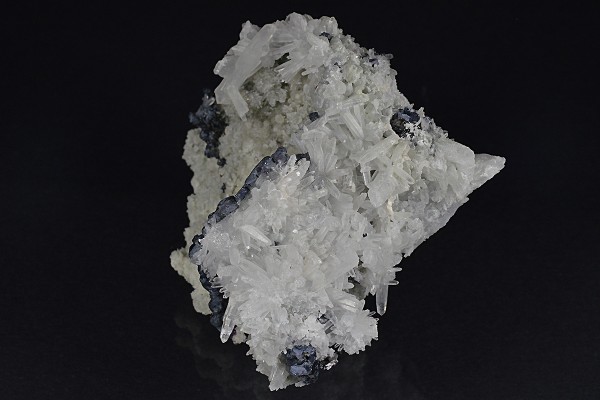 Thin Galena plate, Quartz, Calcite, Sphalerite