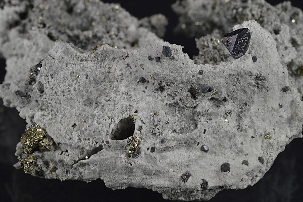 Calcite, Galena, Quartz, Pyrite - floater