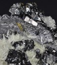 Sphalerite, thin Galena plate , iridescent Chalcopyrite, Quartz, Pyrite