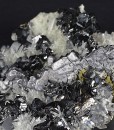 Sphalerite, thin Galena plate , iridescent Chalcopyrite, Quartz, Pyrite