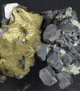 Chalcopyrite, truncated Galena, Sphalerite, Quartz