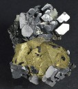 Chalcopyrite, truncated Galena, Sphalerite, Quartz