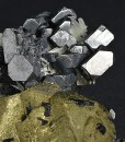 Chalcopyrite, truncated Galena, Sphalerite, Quartz