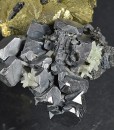Chalcopyrite, truncated Galena, Sphalerite, Quartz