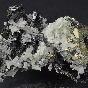 Gem Sphalerite var.Cleiophane, Pyrite, Japan Law Twin Quartz, Galena thin plates, Chalcopyrite