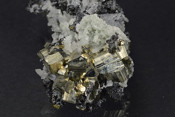 Gem Sphalerite var.Cleiophane, Pyrite, Japan Law Twin Quartz, Galena thin plates, Chalcopyrite