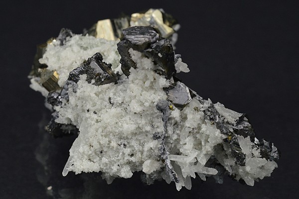 Gem Sphalerite var.Cleiophane, Pyrite, Japan Law Twin Quartz, Galena thin plates, Chalcopyrite