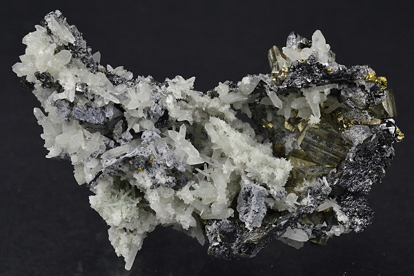 Gem Sphalerite var.Cleiophane, Pyrite, Japan Law Twin Quartz, Galena thin plates, Chalcopyrite