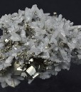 Japan Law Twin Quartz with Pyrite inclusions, Calcite