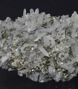 Japan Law Twin Quartz with Pyrite inclusions, Calcite