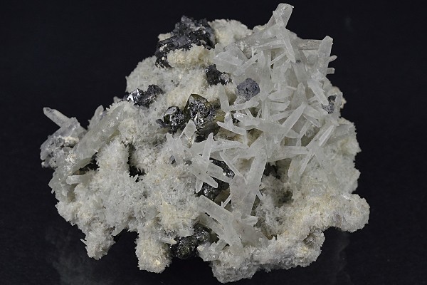 Bi-terminated Quartz, Calcite, gem Sphalerite var.Cleiophane, Galena