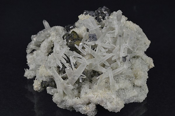 Bi-terminated Quartz, Calcite, gem Sphalerite var.Cleiophane, Galena
