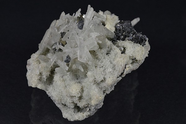 Bi-terminated Quartz, Calcite, gem Sphalerite var.Cleiophane, Galena