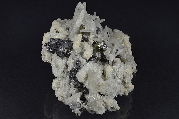 Bi-terminated Quartz, Calcite, gem Sphalerite var.Cleiophane, Galena