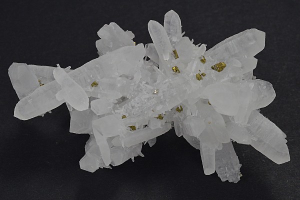 Bi-terminated Quartz floater, Chalcopyrite