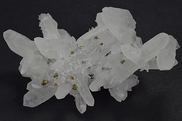 Bi-terminated Quartz floater, Chalcopyrite