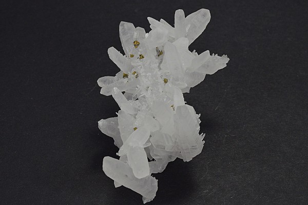 Bi-terminated Quartz floater, Chalcopyrite