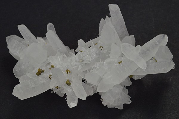 Bi-terminated Quartz floater, Chalcopyrite
