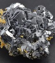Iron Oxide, Spinel Law Twin Galena set on Quartz and Calcite