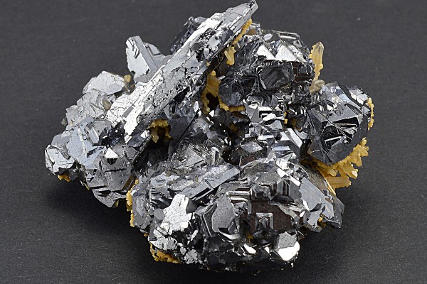 Iron Oxide, Spinel Law Twin Galena set on Quartz and Calcite
