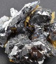 Iron Oxide, Spinel Law Twin Galena set on Quartz and Calcite