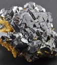 Iron Oxide, Spinel Law Twin Galena set on Quartz and Calcite