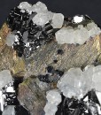 Iridescent Chalcopyrite, truncated Sphalerite, Calcite