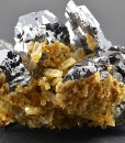 Iron Oxide, Spinel Law Twin Galena set on Quartz and Calcite