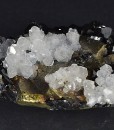 Iridescent Chalcopyrite, truncated Sphalerite, Calcite