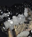 Iridescent Chalcopyrite, truncated Sphalerite, Calcite