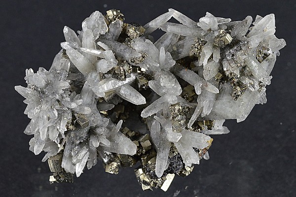 Japan Law Twin Quartz, Pyrite, Cleiophane, Calcite