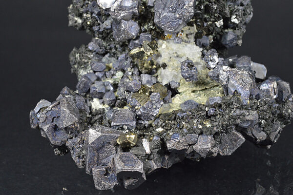 Truncated Galena, Iridescent Sphalerite, Pyrite, Calcite