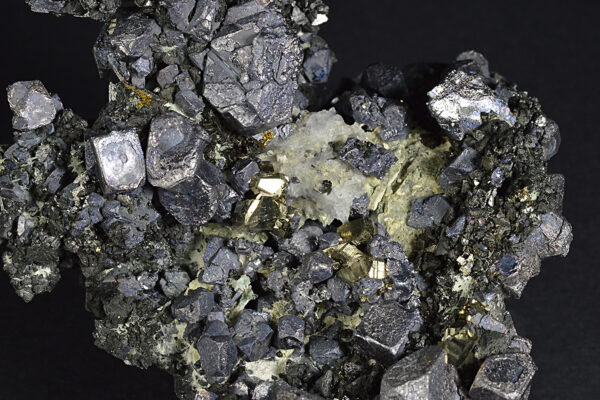 Truncated Galena, Iridescent Sphalerite, Pyrite, Calcite