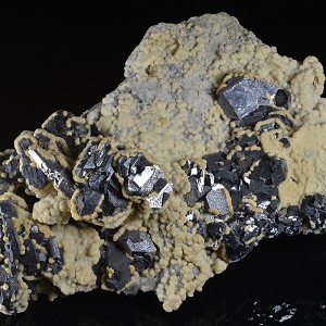 Twinned and truncated Galena, Calcite