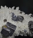 Quartz, gem Sphalerite var.Cleiophane, truncated Galena, Chalcopyrite, Pyrite, Calcite