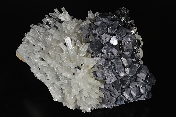 Twinned and truncated Galena, Quartz, Sphalerite