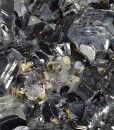 Rhombohedral Calcite set on twinned Galena, Chalcopyrite, Quartz