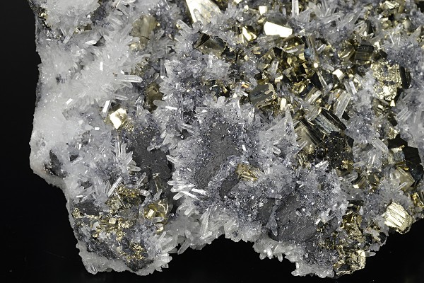 Pyrite, Galena on Japan Law Twin Quartz