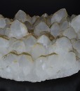 Hexagonal pyramidal Quartz tinged with Calcite